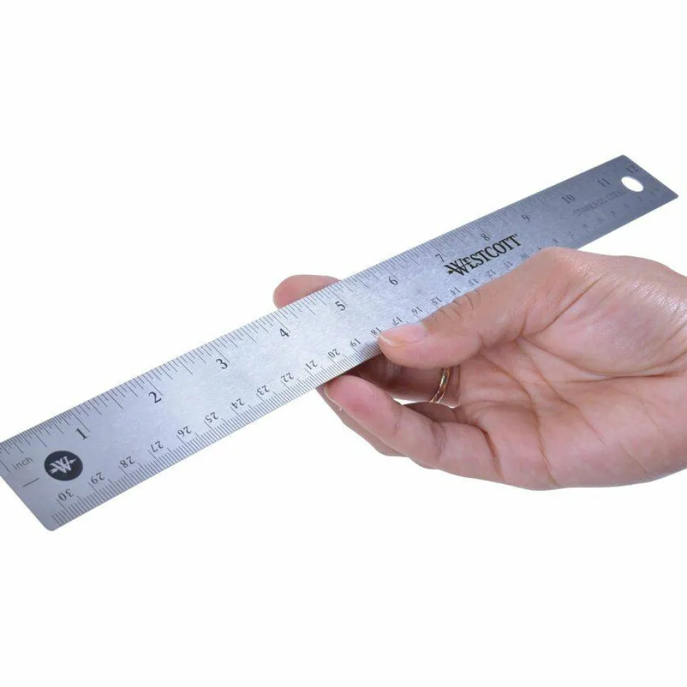Westcott Stainless Steel Ruler, 15"/38cm