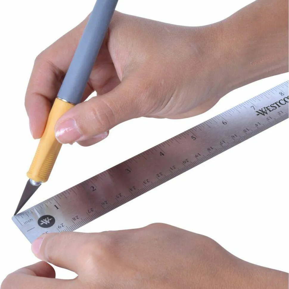 Westcott Stainless Steel Ruler, 15"/38cm