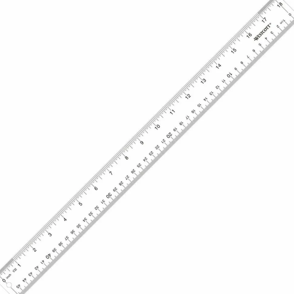 Westcott Transparent Acrylic Ruler, 18"