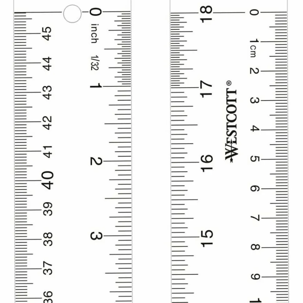 Westcott Transparent Acrylic Ruler, 18"