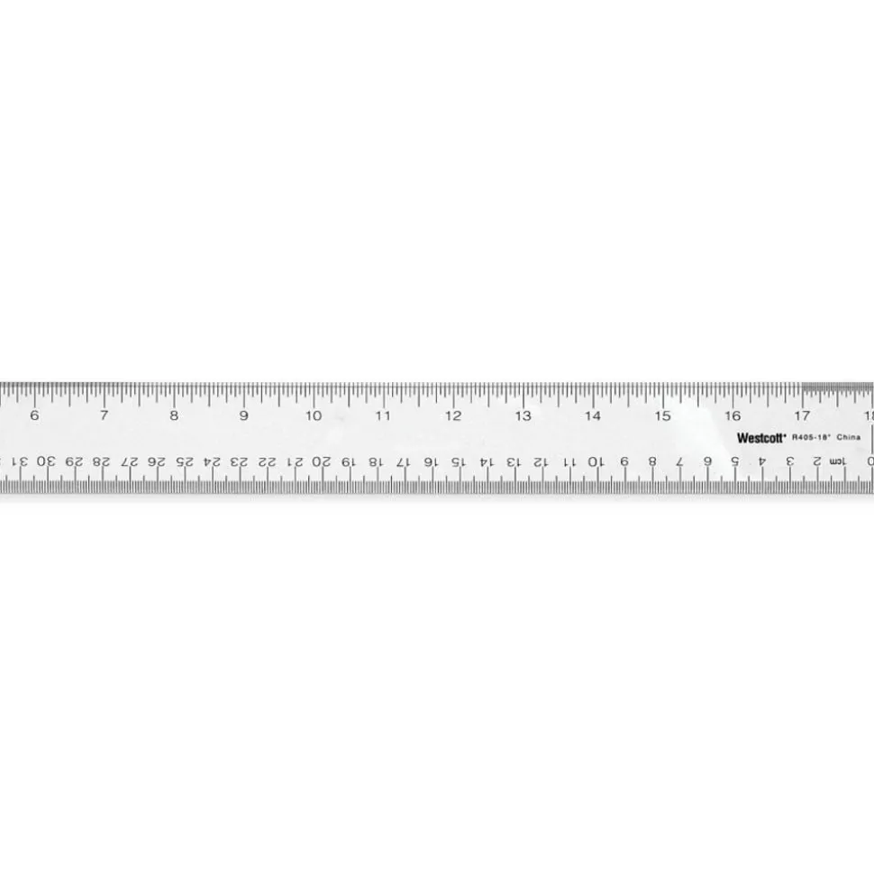 Westcott Transparent Acrylic Ruler, 18"