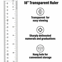 Westcott Transparent Acrylic Ruler, 18