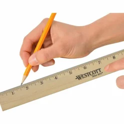 Westcott Wood Ruler, Single Edge, 12"