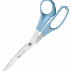 Westcott All-Purpose Value Stainless Steel Scissors, 8", Pointed, Assorted Colors, Pack Of 3