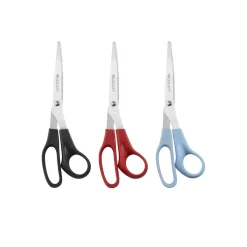 Westcott All-Purpose Value Stainless Steel Scissors, 8", Pointed, Assorted Colors, Pack Of 3
