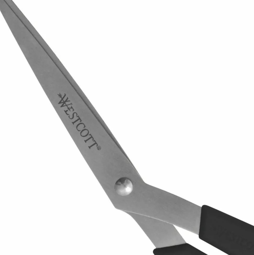 Westcott All-Purpose Value Stainless Steel Scissors, 8", Pointed, Black, Pack Of 3
