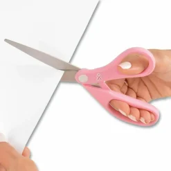 Westcott All-Purpose Value Stainless Steel Scissors, 8", Straight, Pink Ribbon