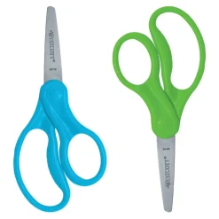 Westcott Hard Handle Kids Value Scissors, 5", Pointed, Assorted Colors, Pack Of 2