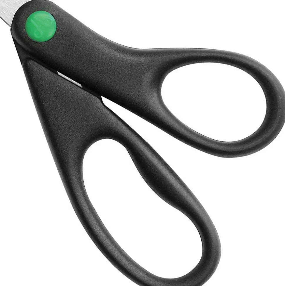 Westcott KleenEarth Scissors, 8" Long, 3.25" Cut Length, Straight Black Handle