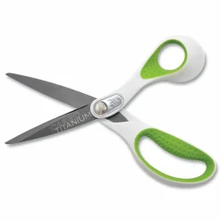 Westcott Straight Carbo Titanium Scissors, 8" L, Pointed Tip, Gray