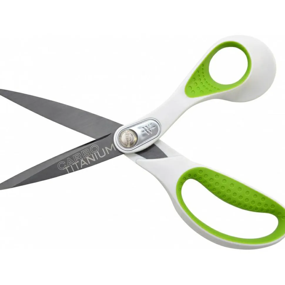 Westcott Straight Carbo Titanium Scissors, 8" L, Pointed Tip, Gray