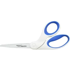 Westcott Titanium Bonded Non-Stick Scissors, 8", Pointed, Blue/White