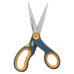 Westcott Titanium Bonded Non-Stick Scissors, 8", Pointed, Gray/Yellow, Pack Of 2