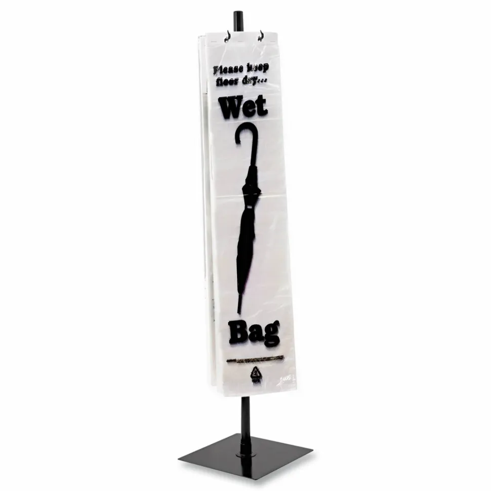 Wet Umbrella Bag Stand, Powder Coated Steel, 10w x 10d x 40h, Black