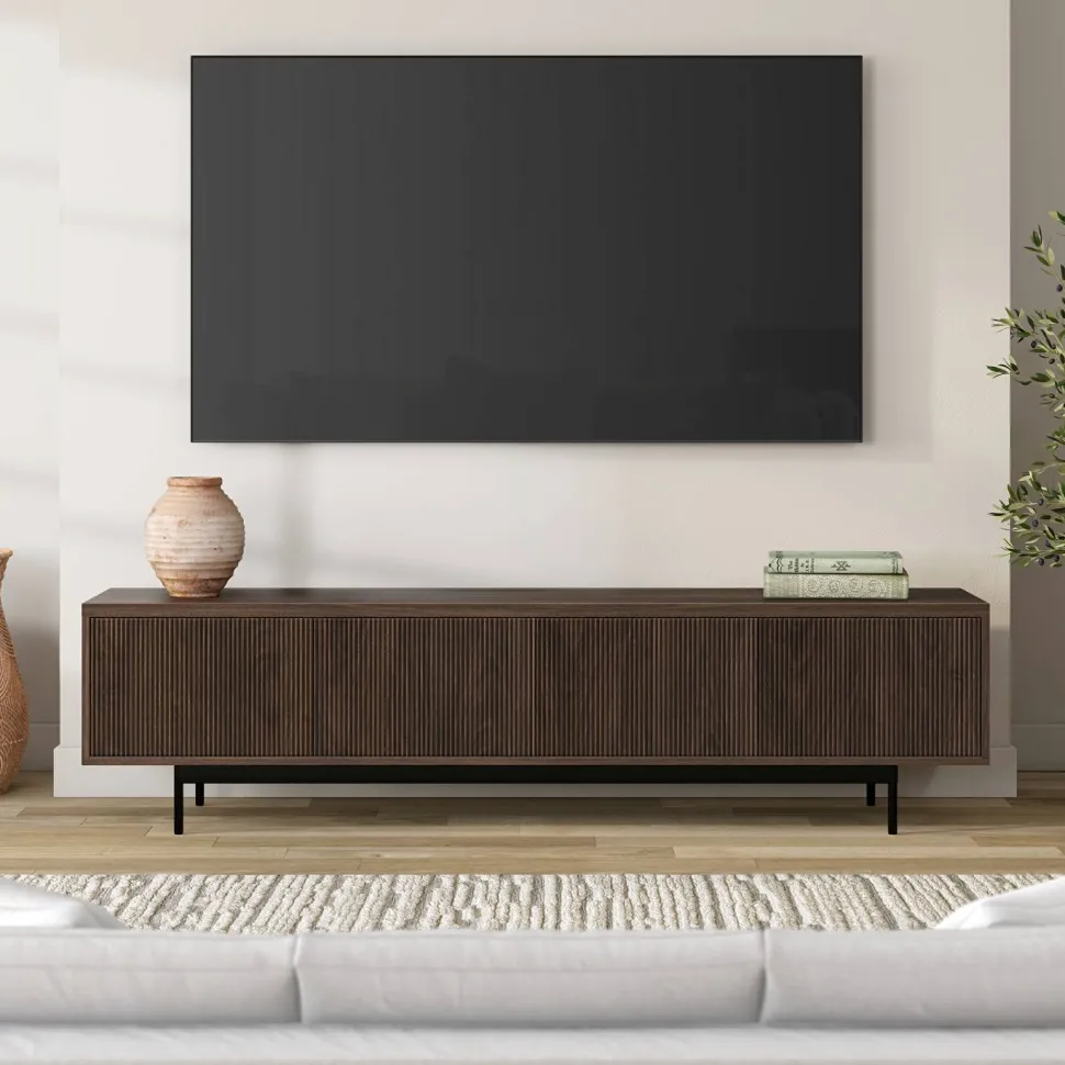 Whitman Rectangular TV Stand for TV's up to 85" in Alder Brown