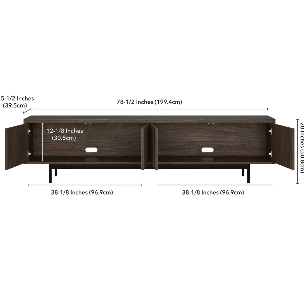 Whitman Rectangular TV Stand for TV's up to 85" in Alder Brown