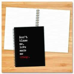 Willow Creek Press Love Made Me Crazy Undated Journal, Medium/College Rule, Black/White/Red Cover, (80) 8 x 6 Sheets