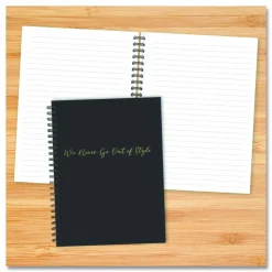 Willow Creek Press Style Undated Journal, Edition, Medium/College Rule, Black/Gold Cover, (80) 8 x 6 Sheets