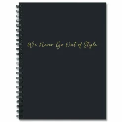 Willow Creek Press Style Undated Journal, Edition, Medium/College Rule, Black/Gold Cover, (80) 8 x 6 Sheets