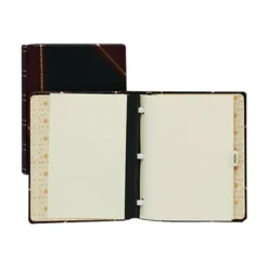 Wilson Jones Minute Book, 500 Sheet Capacity, Red/Black Imitation Leather - 500 Sheet(s) - Letter - 8 1/2
