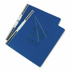 Wilson Jones Presstex Data Binder With Retractable Hooks, 14 7/8" x 11", Dark Blue