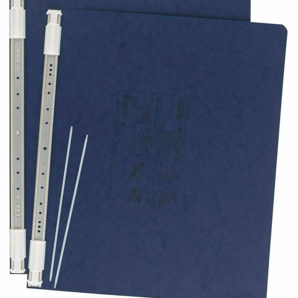 Wilson Jones Presstex Data Binder With Retractable Hooks, 14 7/8" x 11", Dark Blue
