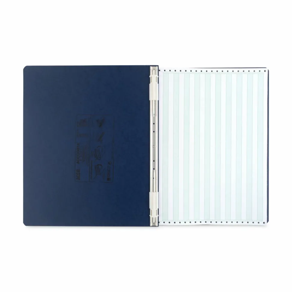 Wilson Jones Presstex Data Binder With Retractable Hooks, 14 7/8" x 11", Dark Blue