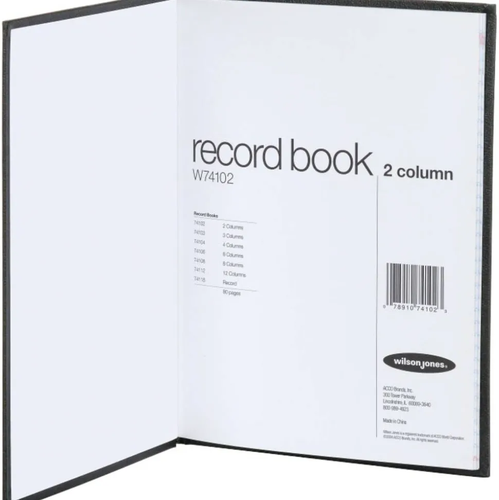 Wilson Jones Single Page Columnar Book, 9 1/4" x 7", 2 Columns, 40 Sheets