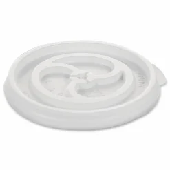 WinCup Plastic Lids for Foam Cups and Bowls, Slotted, Fits 8 oz to 10 oz Hot Cup, White, 1,000/Carton