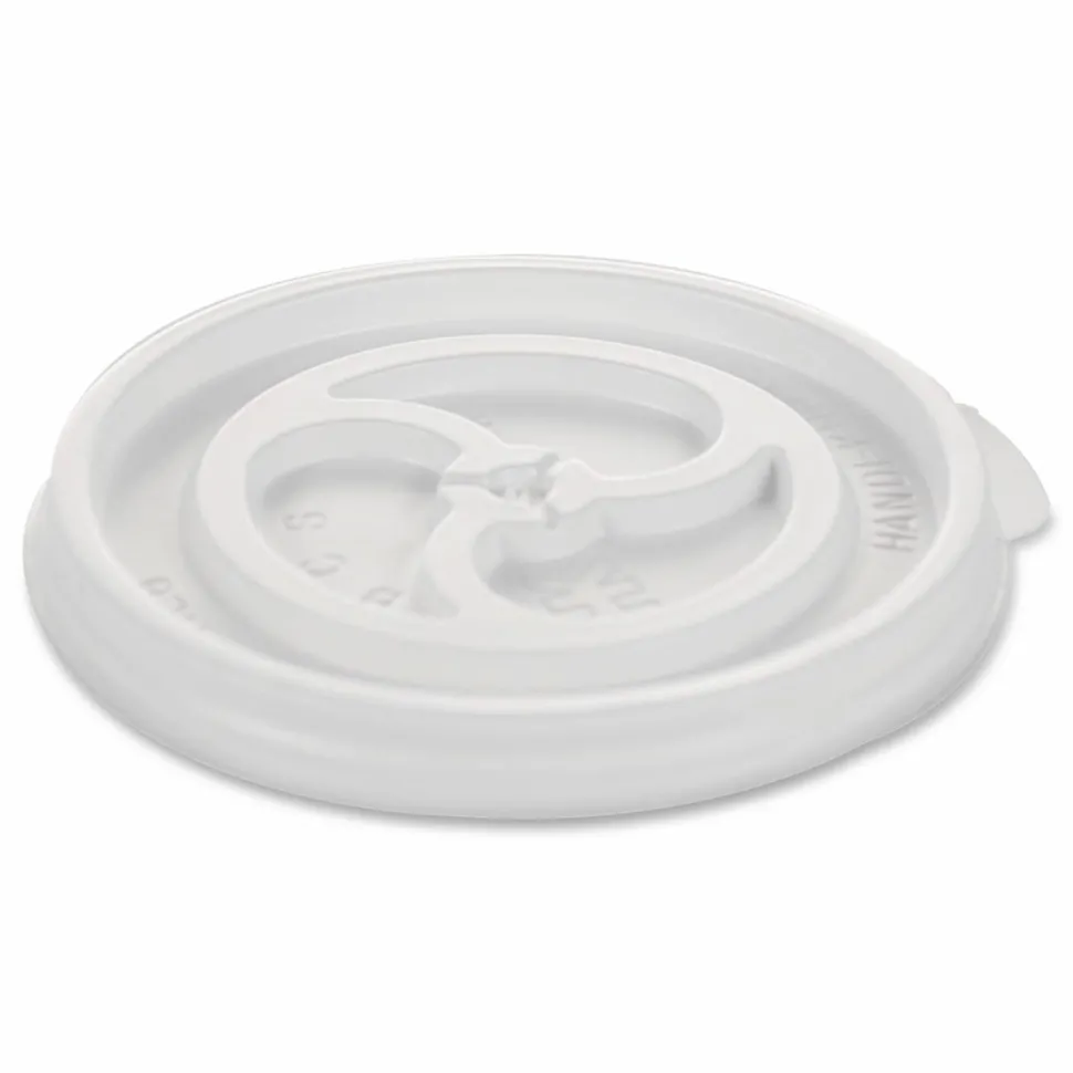 WinCup Plastic Lids for Foam Cups and Bowls, Slotted, Fits 8 oz to 10 oz Hot Cup, White, 1,000/Carton