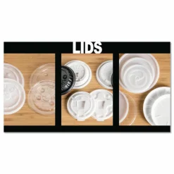 WinCup Plastic Lids for Foam Cups and Bowls, Slotted, Fits 8 oz to 10 oz Hot Cup, White, 1,000/Carton