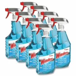 Windex Ammonia-D Glass Cleaner, 32 oz Spray Bottle, 8/Carton