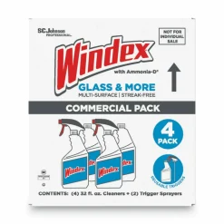 Windex Original Glass Cleaner, 32 oz Spray Bottle, 4/Carton
