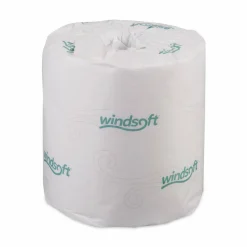 Windsoft Bath Tissue, Individually Wrapped Rolls, Septic Safe, 2-Ply, White, 500 Sheets/Roll, 96 Rolls/Carton
