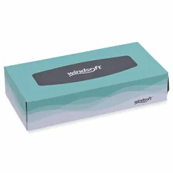 Windsoft Facial Tissue, Flat Pop-Up Box, 2-Ply, White, 100 Sheets/Box, 30 Boxes/Carton