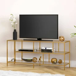 Winthrop Rectangular TV Stand with Glass Shelves for TV's up to 60