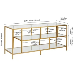 Winthrop Rectangular TV Stand with Glass Shelves for TV's up to 60