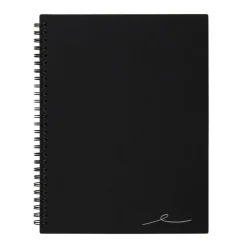 Wirebound Business Notebook, 7-1/4" x 9-1/2", 1 Subject, Narrow Ruled, 80 Sheets, Black