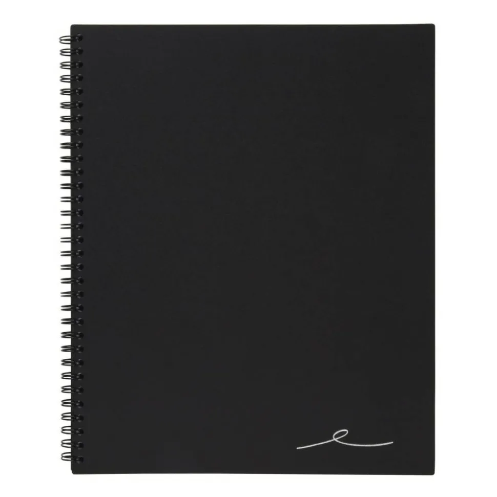 Wirebound Business Notebook, 8-7/8" x 11", 1 Subject, Narrow Ruled, 80 Sheets, Black