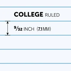 Wirebound Notebooks, 8 1/2" x 11", 1 Subject, College Ruled, 100 Sheets, Assorted Colors, Pack Of 6 Notebooks