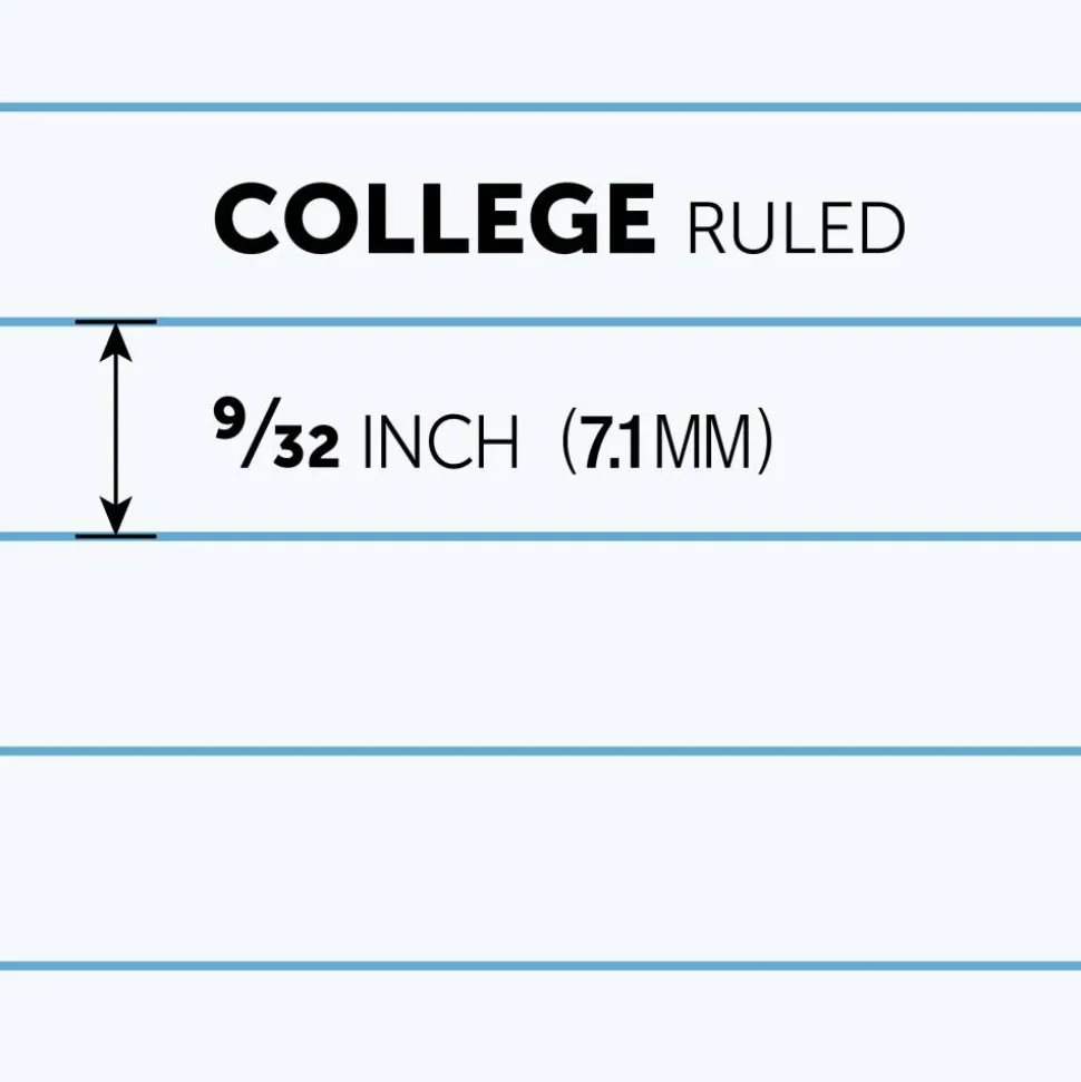 Wirebound Notebooks, 8-1/2" x 11", 3 Subjects, College Ruled, 120 Sheets, Assorted Colors, Pack Of 6 Notebooks