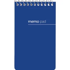 Wirebound Top-Opening Memo Pads, 3" x 5", College Ruled, 60 Sheets Per Pad, Assorted Colors (No Color Choice), Pack Of 12 Pads