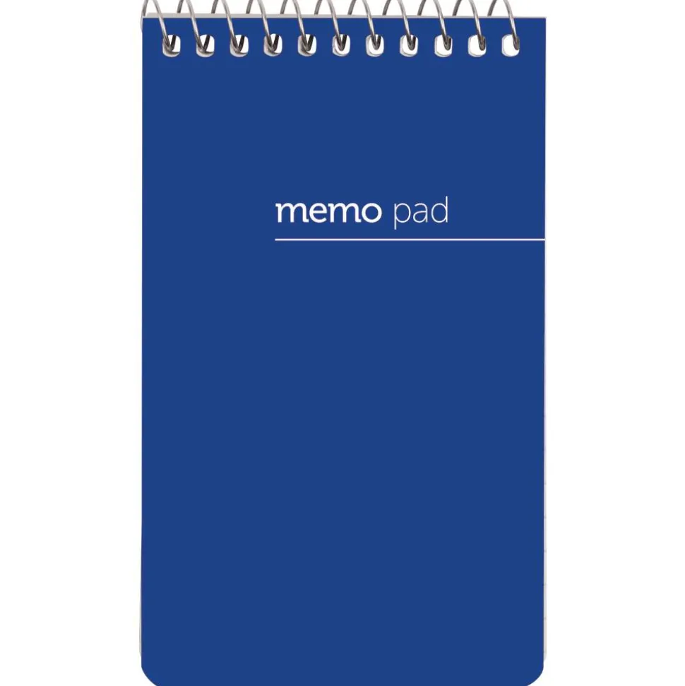 Wirebound Top-Opening Memo Pads, 3" x 5", College Ruled, 60 Sheets Per Pad, Assorted Colors (No Color Choice), Pack Of 12 Pads