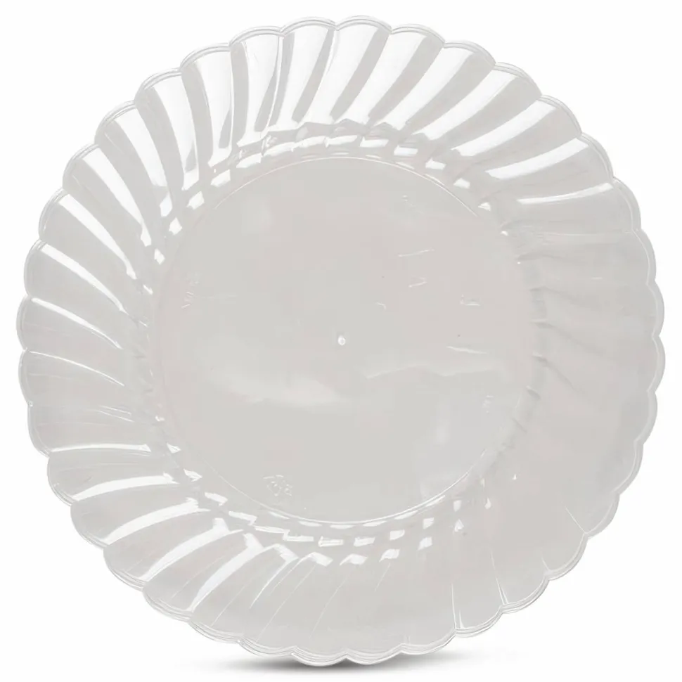WNA Classicware Plastic Plates, 9" dia, Clear, 12/Pack, 15 Packs/Carton