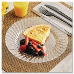 WNA Classicware Plastic Plates, 9" dia, Clear, 12/Pack, 15 Packs/Carton