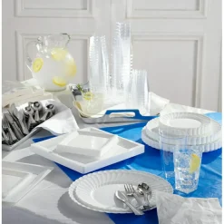 WNA Classicware Plates, Plastic, 10.25" dia, Clear, 12/Bag, 12 Bags/Carton