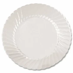 WNA Classicware Plates, Plastic, 10.25" dia, Clear, 12/Bag, 12 Bags/Carton