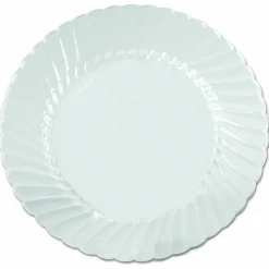 WNA Classicware Plates, Plastic, 6" dia, Clear, 18/Bag, 10 Bags/Carton
