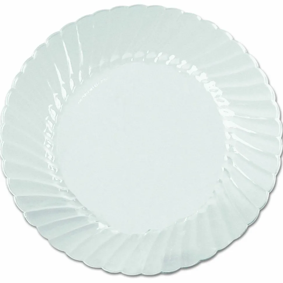 WNA Classicware Plates, Plastic, 6" dia, Clear, 18/Bag, 10 Bags/Carton