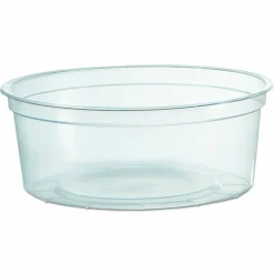 WNA Deli Containers, 8 oz, Clear, Plastic, 50/Pack, 10 Pack/Carton